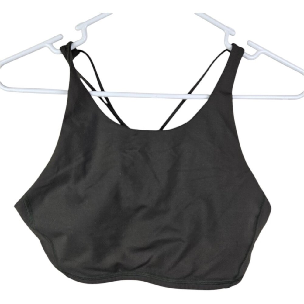 Lululemon High Neck Strap Size 10 Olive Green Athletic Sports‎ Bra Gym Workout